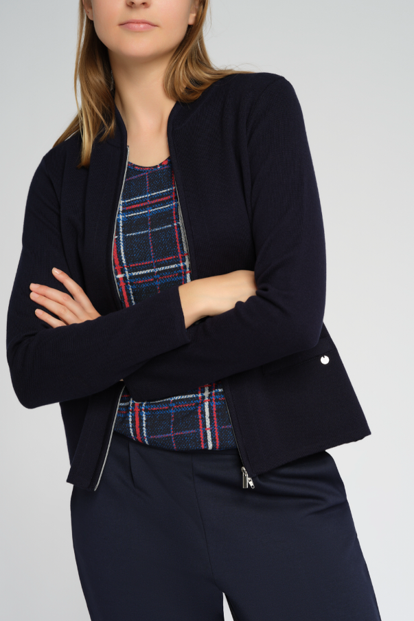 Gollehaug Classic Navy Zip Up Cardigan