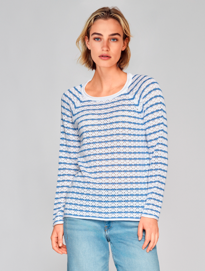 Gollehaug Turquise Stripe Open Knit