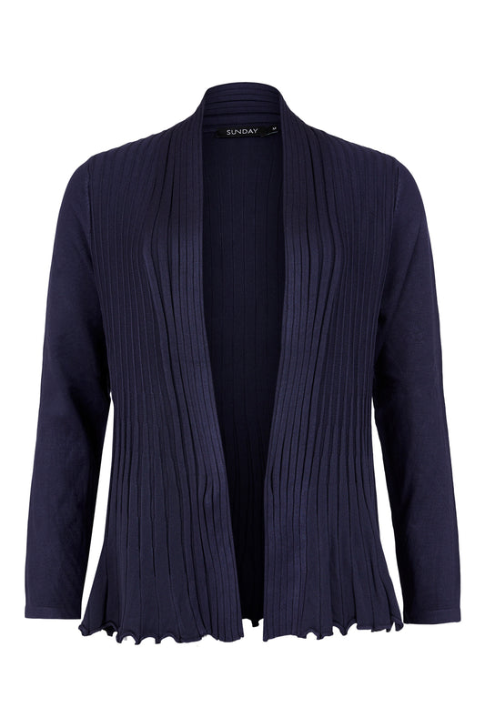 SUNDAY Navy Pleated Edge Cardigan