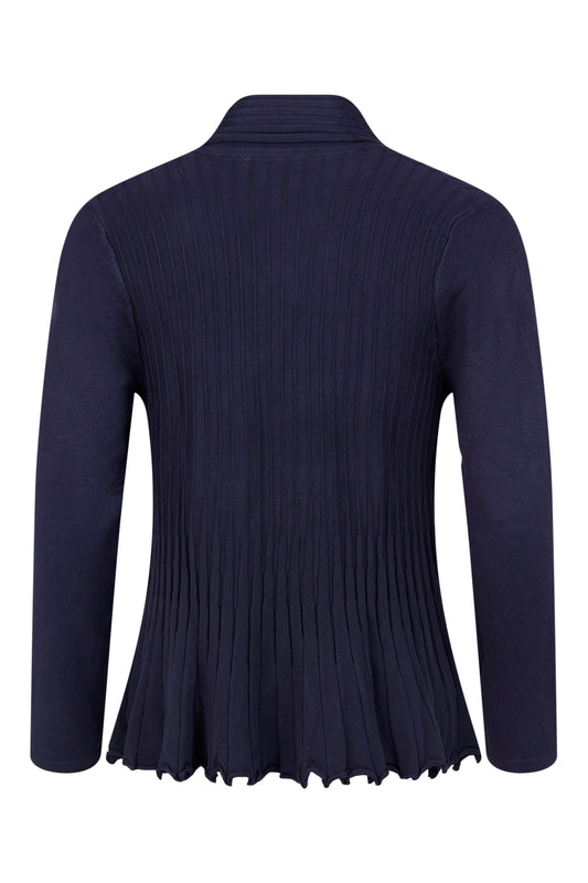 SUNDAY Navy Pleated Edge Cardigan