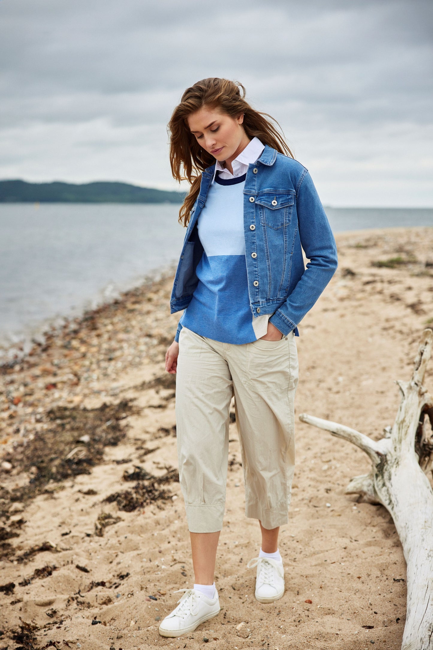 SUNDAY Cream Relaxed Fit Tapered Trousers