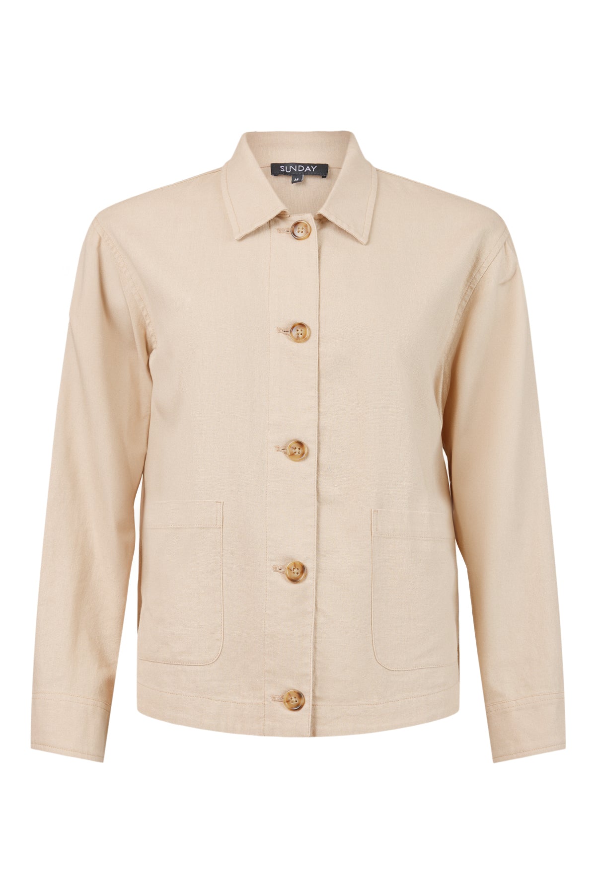 SUNDAY Dark Cream Linen Jacket
