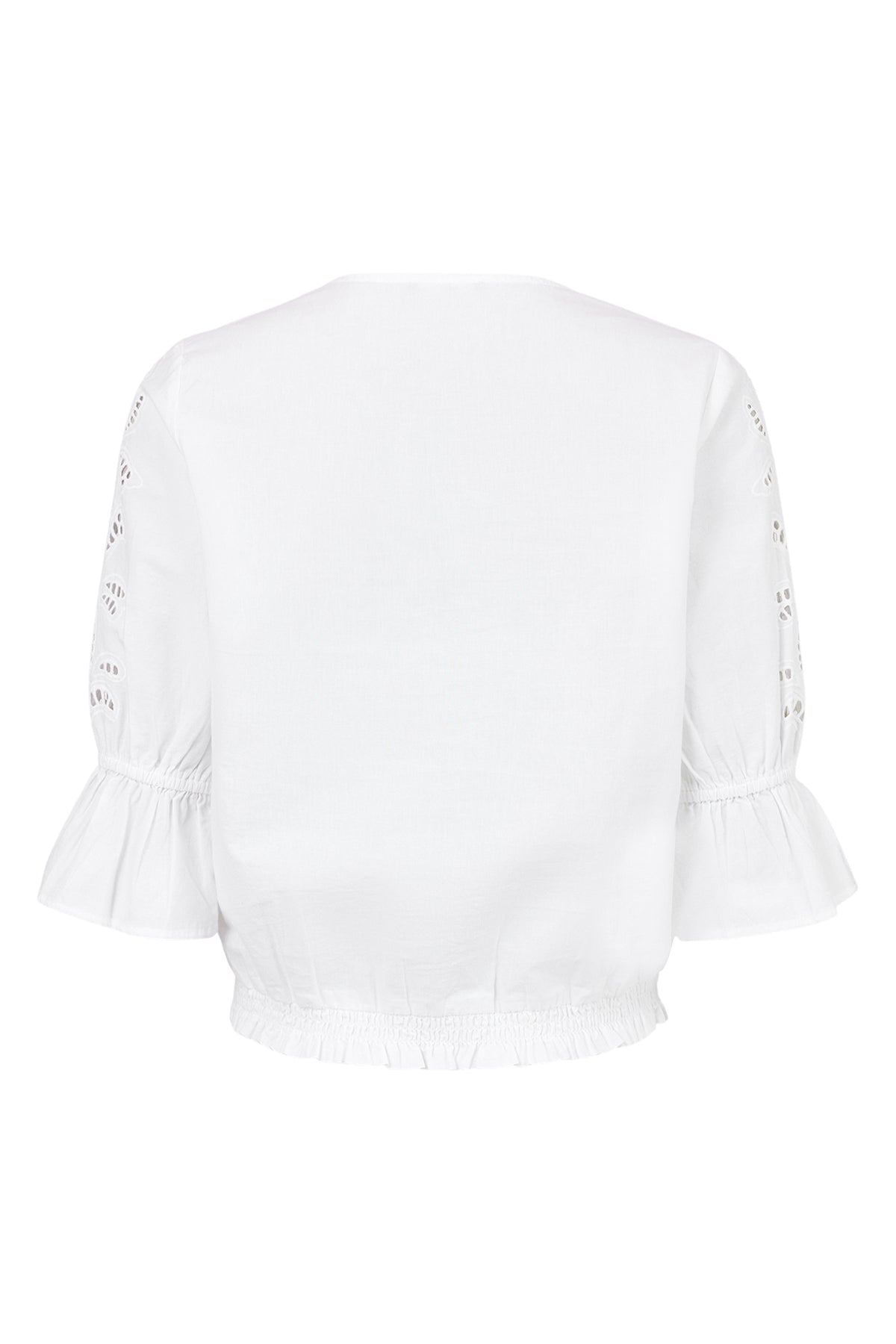 SUNDAY 100% Cotton White Embroidery Sleeve Blouse