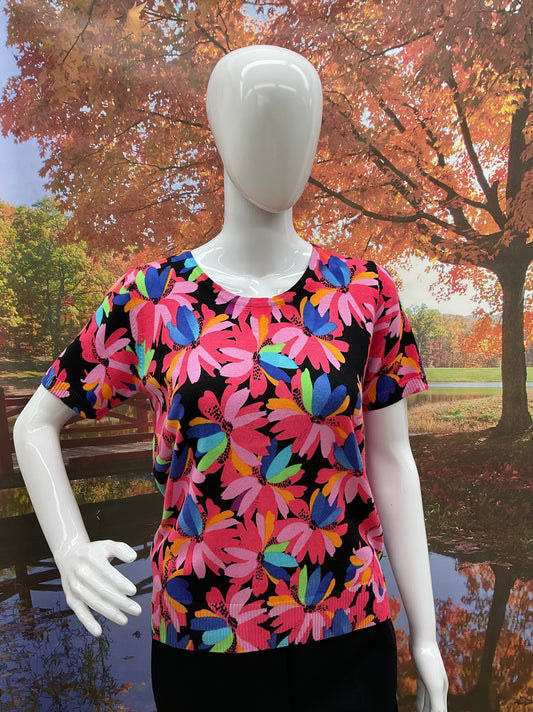 Leo&Ugo Knit Pink Floral Twinnset