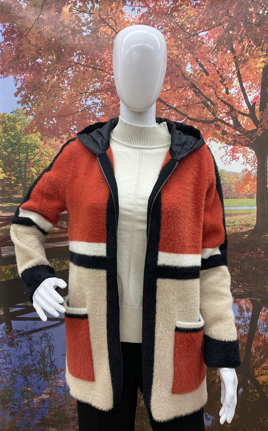 SCORZZO Rust and Black Longline Jacket