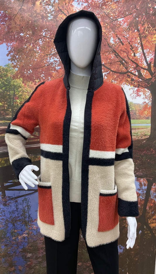 SCORZZO Rust and Black Longline Jacket