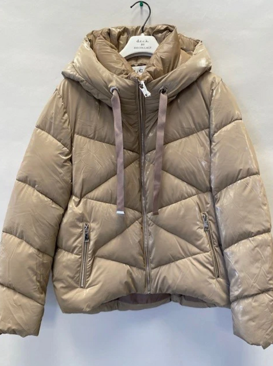 DECK Taupe Short Puffer Jacket