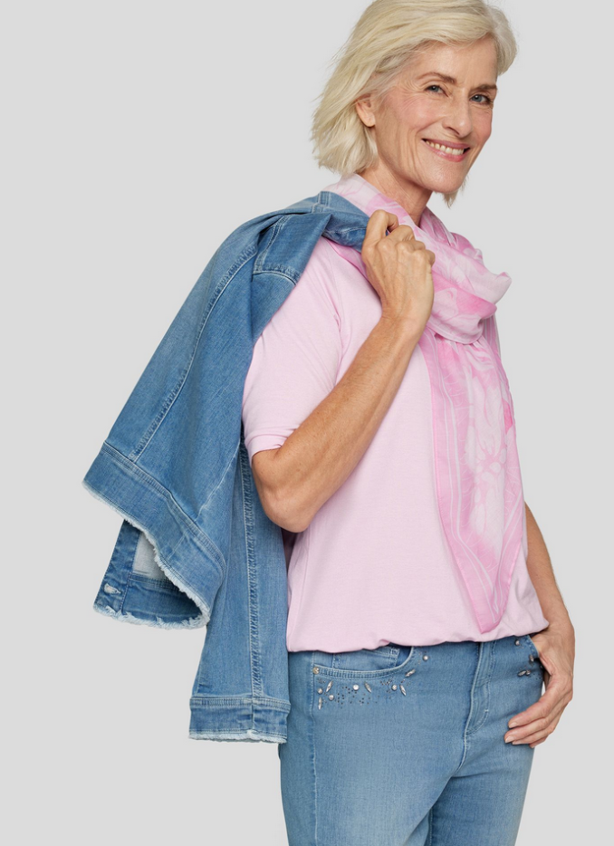 RABE Pink Floral Scarf