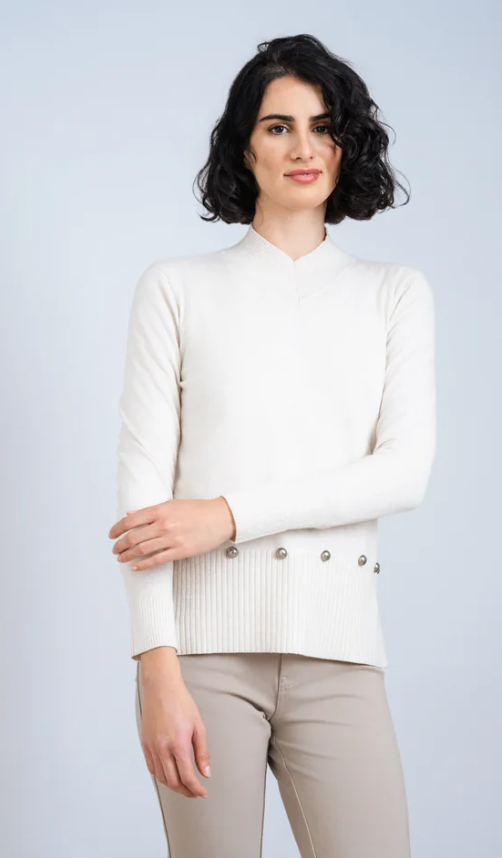 SCORZZO V-Neck Stud Jumper