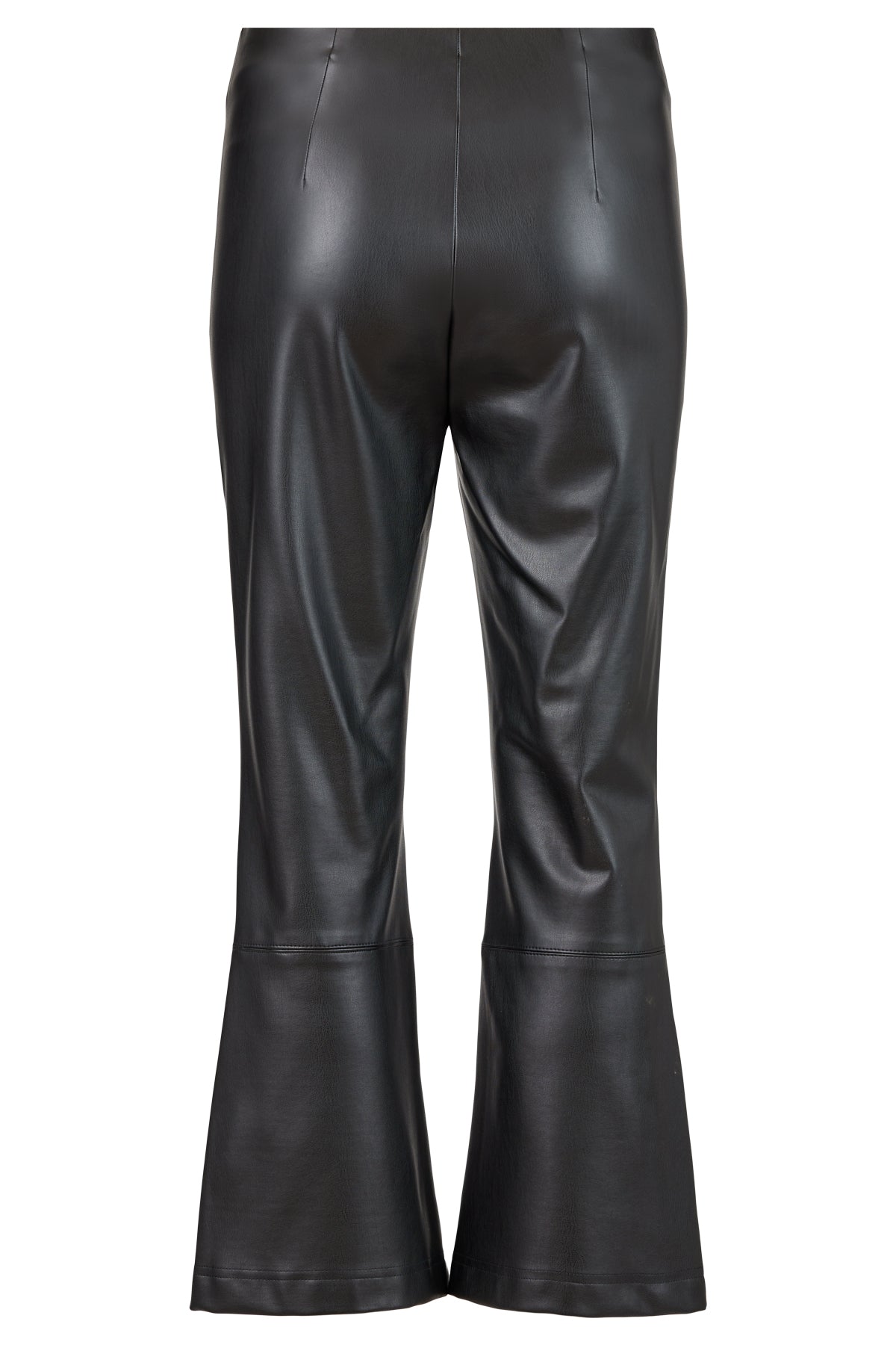 ROBELL Joella Black Kickflare Crop Leathette Trousers