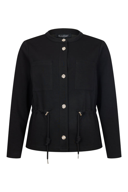 SUNDAY Button Black Jersey Jacket