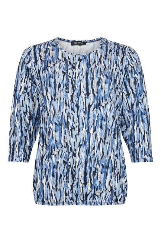 SUNDAY Blue Stripes Jersey Top