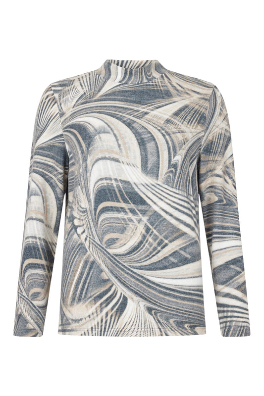 SUNDAY Grey High Neck Jersey Top