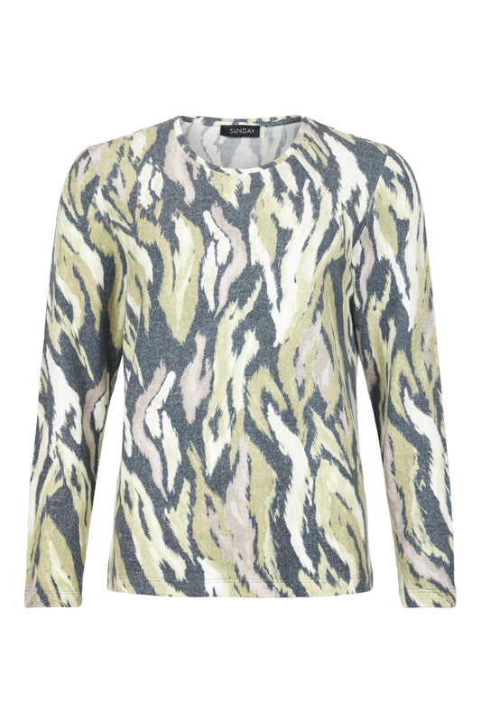 SUNDAY Green Patterned Top