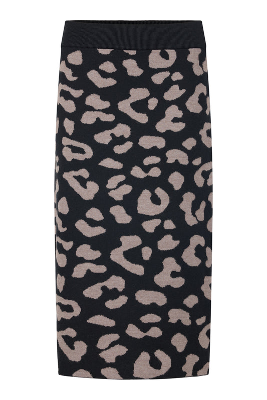 SUNDAY Black and Cream Knit Skirt