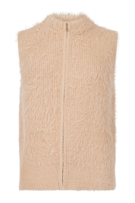 SUNDAY Light Taupe Knit Gilet