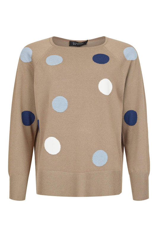 SUNDAY Latte Polka Dot Knit Jumper