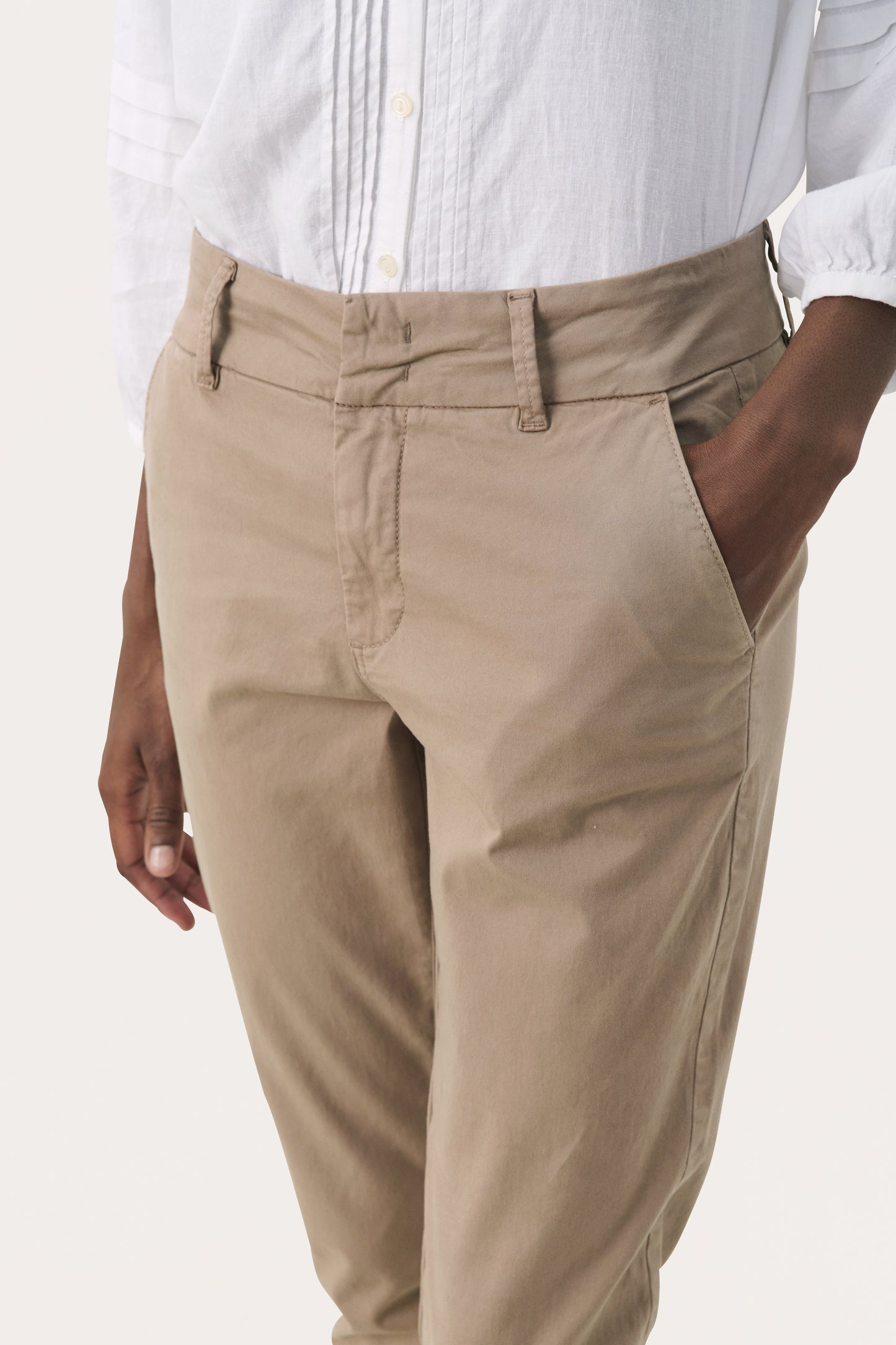 Part Two Taupe Soffys Ankle Grazing Trousers