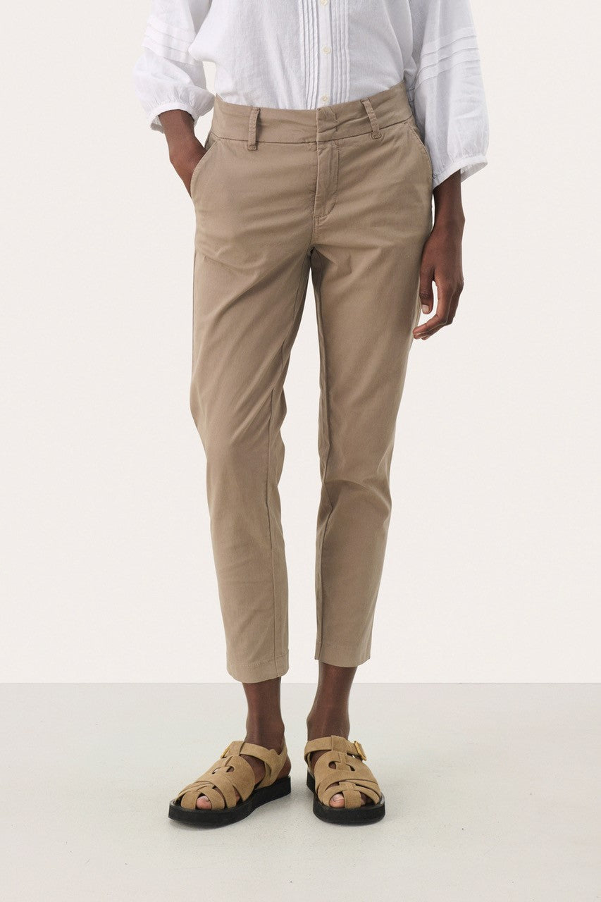 Part Two Taupe Soffys Ankle Grazing Trousers