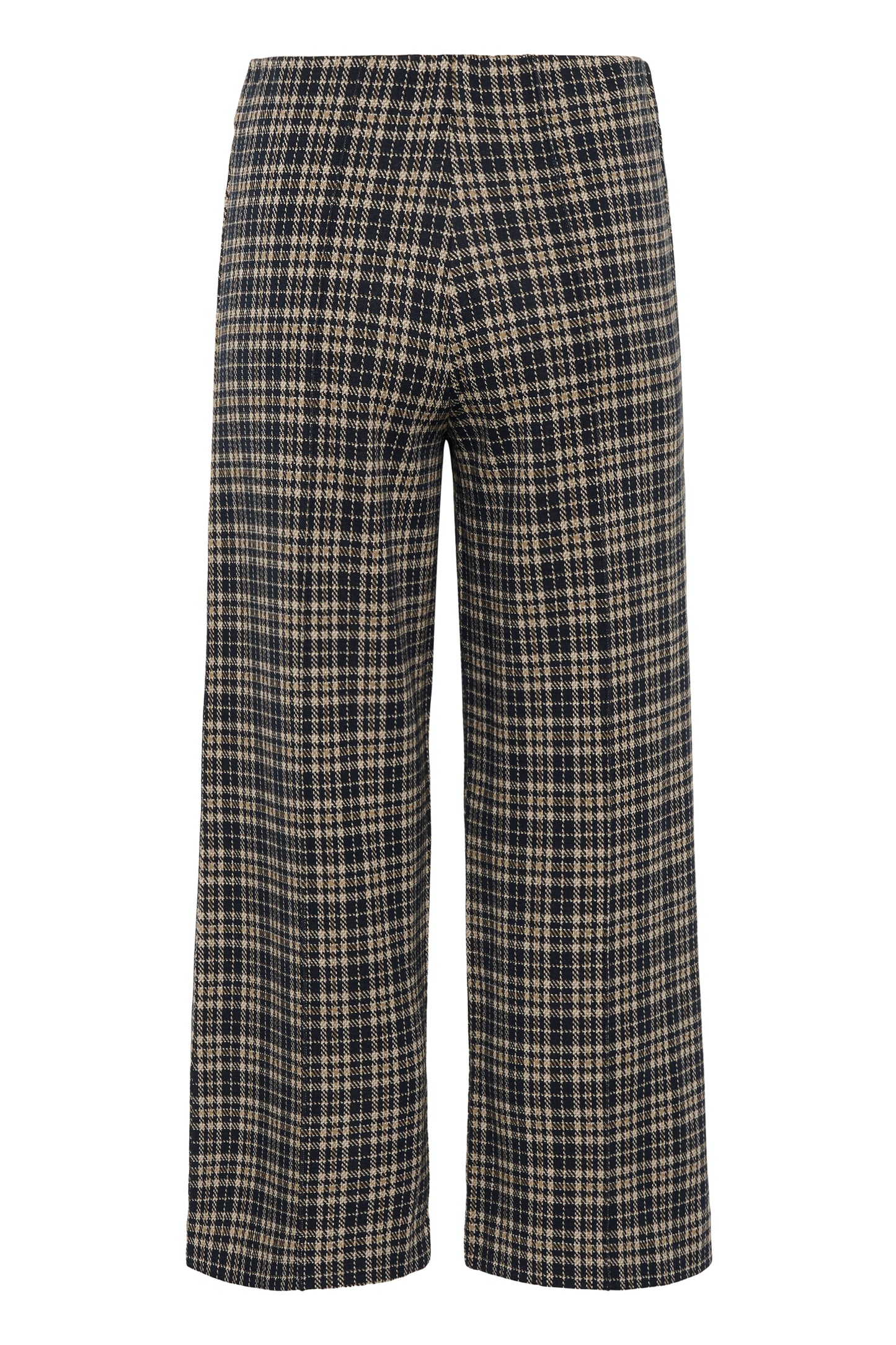 Part Two Dark Navy Check Wide Leg Trousers