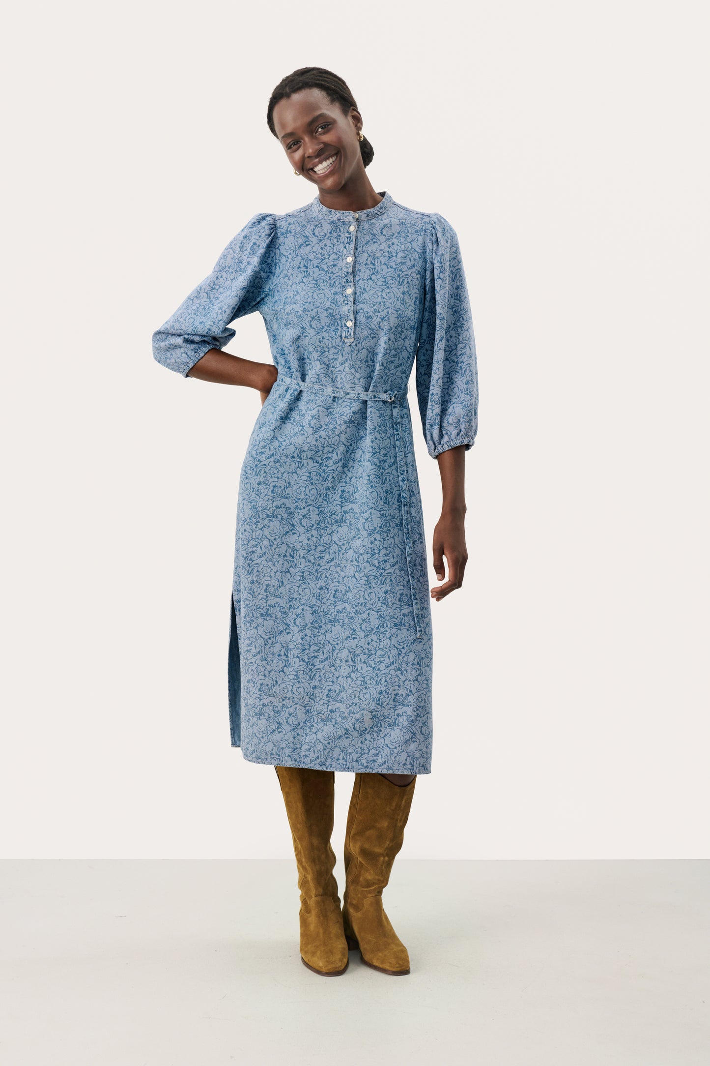 Part Two Printed Denim Dress