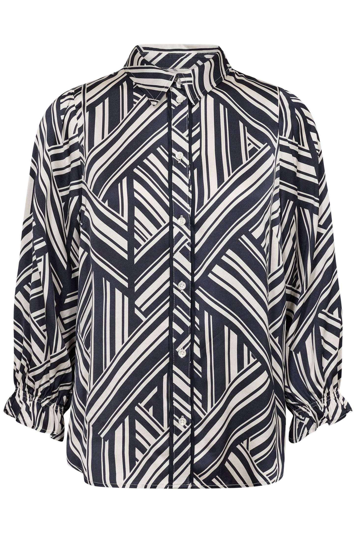 Part Two Navy and Cream Shirt