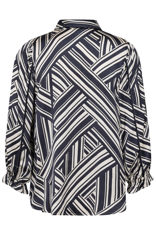 Part Two Navy and Cream Shirt