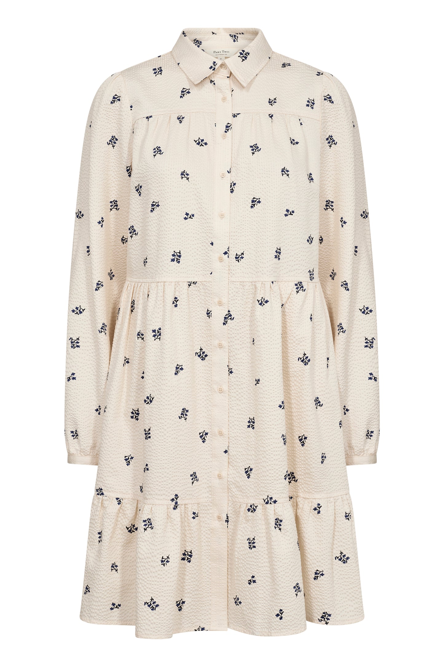 Part Two Seersucker Cream Dress