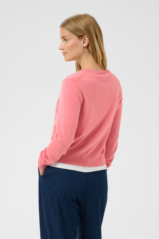 Part Two Noelani 100% Wool Pink Cardigan