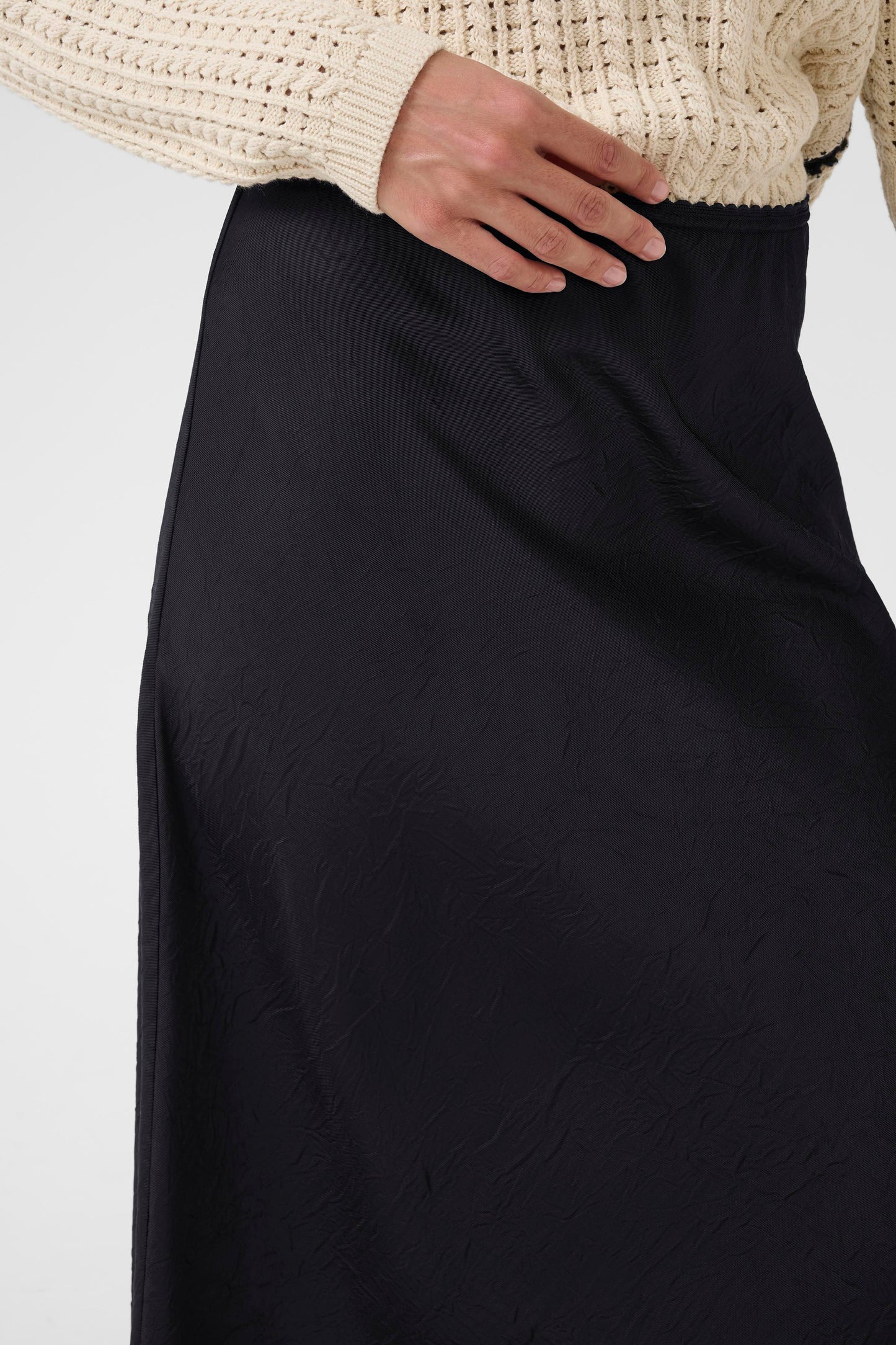 Part Two Dark Navy Midi Skirt