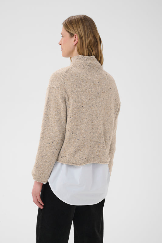 Part Two Channely Oatmeal Flecked Knit