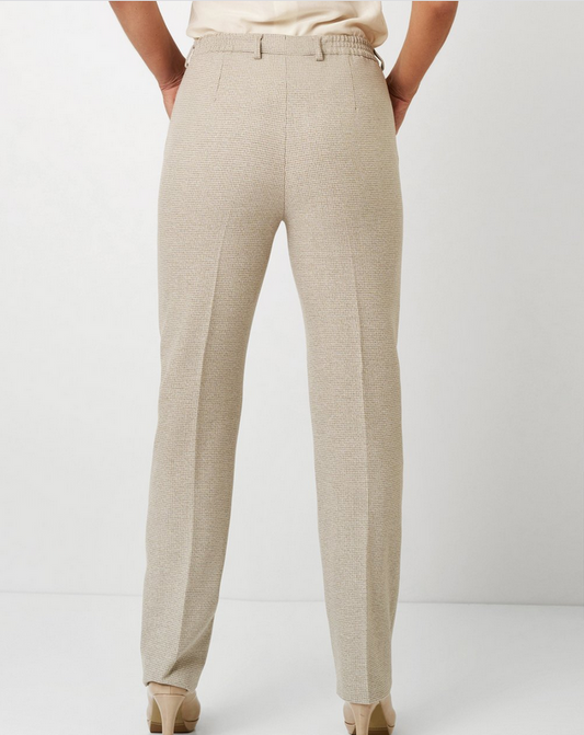 TONI Beige Mini Houndstooth Scarlet Trousers