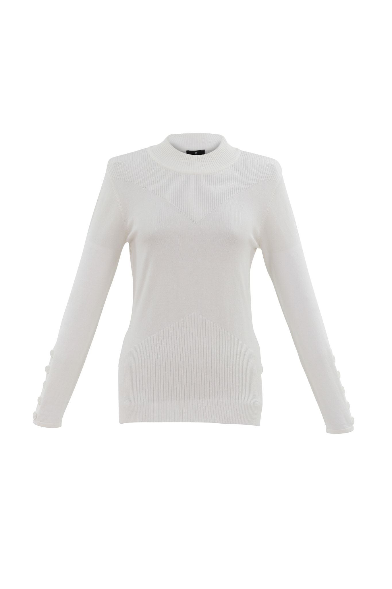 Marble Cream Knit Turtleneck Jumper