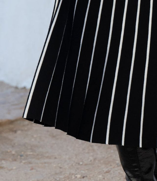 Marble Two Tone A Line Knit Skirt