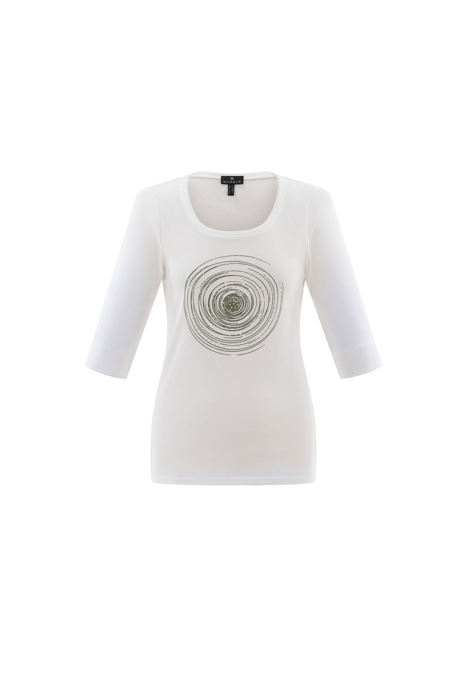 Marble Khaki Circle Jersey Top