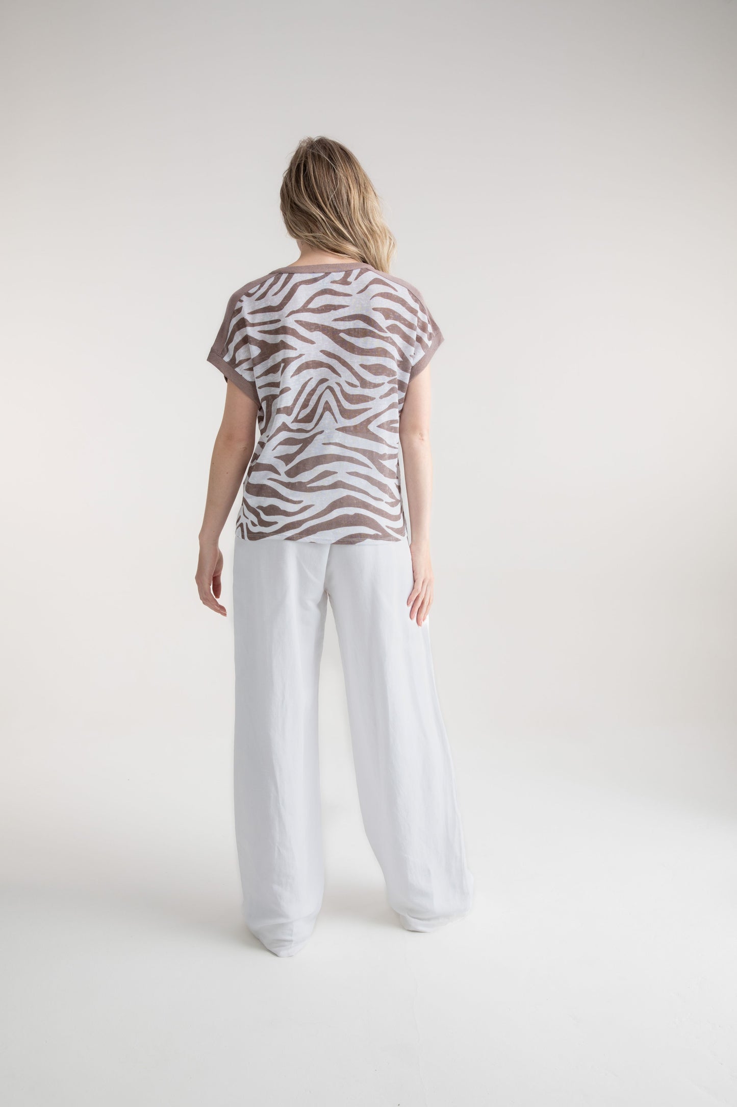 Marble Taupe Zebra Top