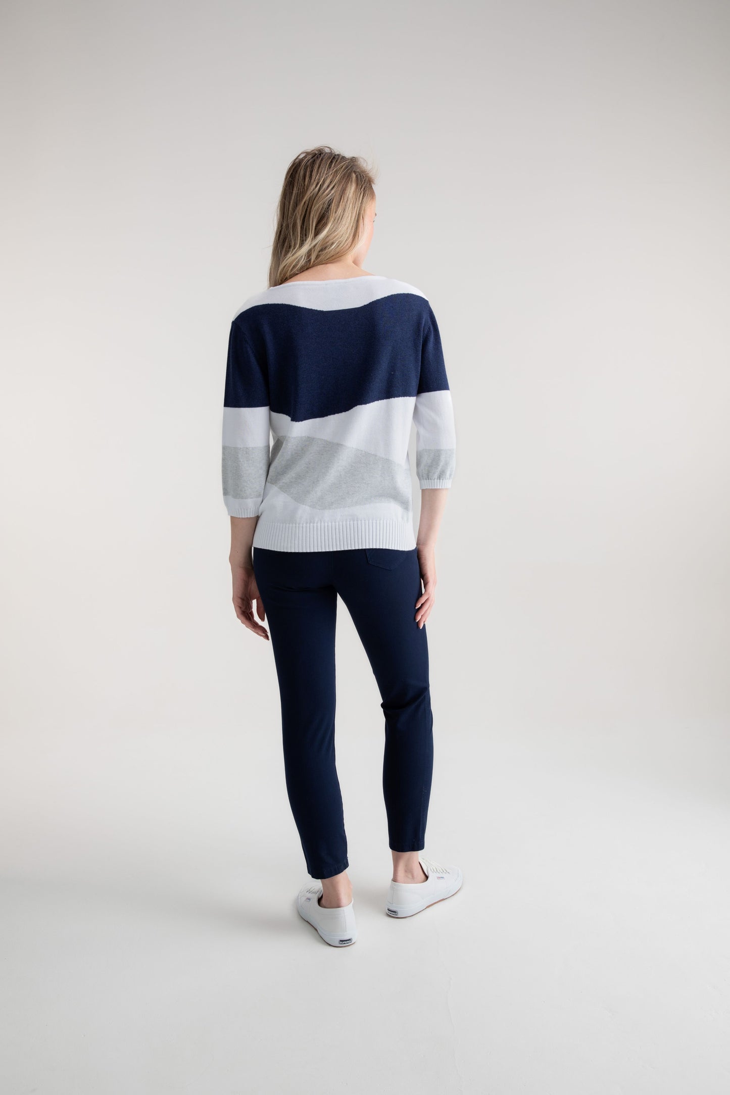Marble Navy and Silver Batwing Sleeve Jumper
