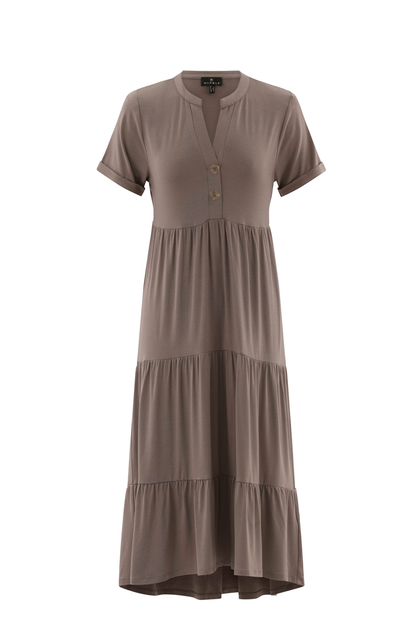 Marble Taupe Tiered Maxi Dress