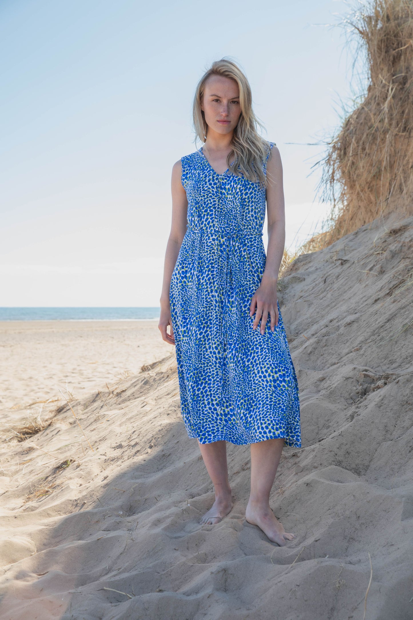 Marble Blue Midi Dress