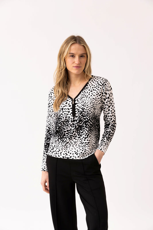 Marble Mononchrome V-neck Knit