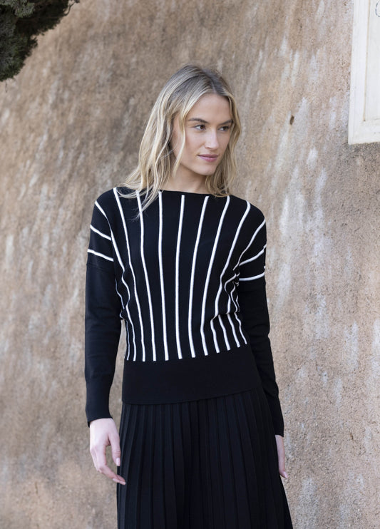 Marble Black and White Jumper