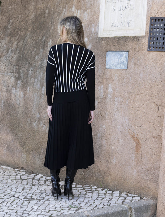 Marble Black and White Jumper