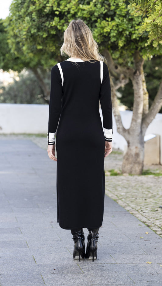 Marble Black and White Knit Dress