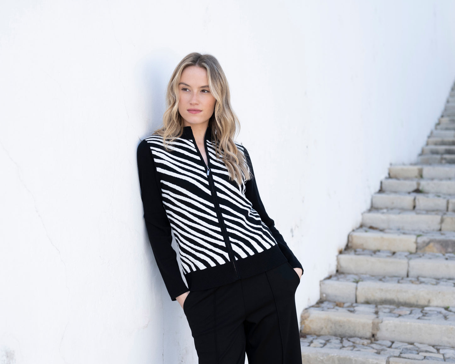 Marble Zebra Knit Cardigan