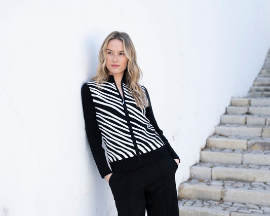 Marble Zebra Knit Cardigan