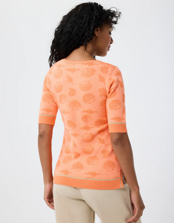 LEO&UGO Orange Shell Knit Top