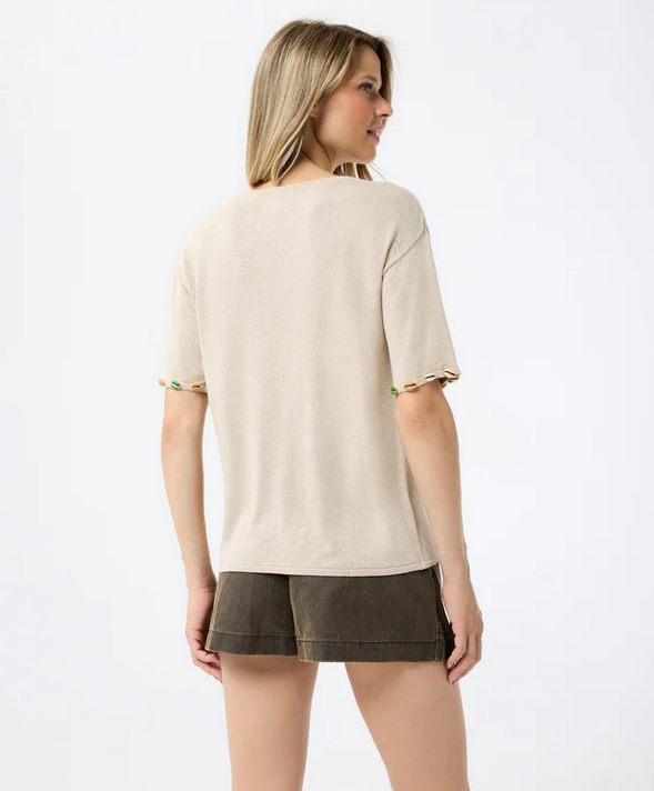 LEO&UGO Shell Deco Knit Top