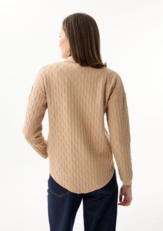 LEO&UGO Camel Button Up Cardigan