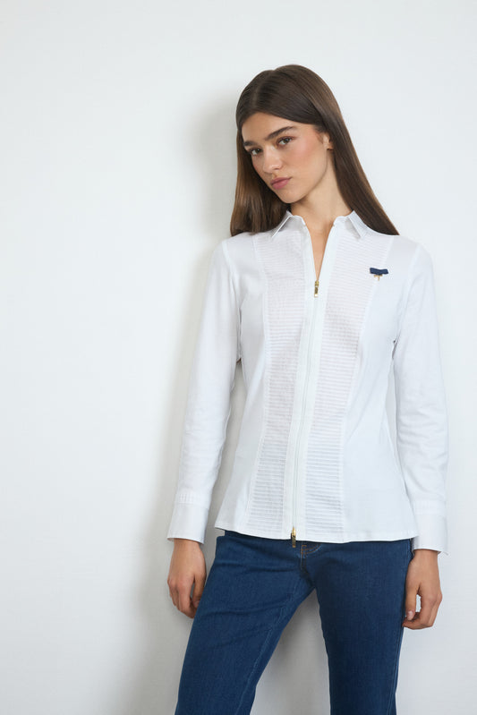 TINTA Amaia White Zip Blouse