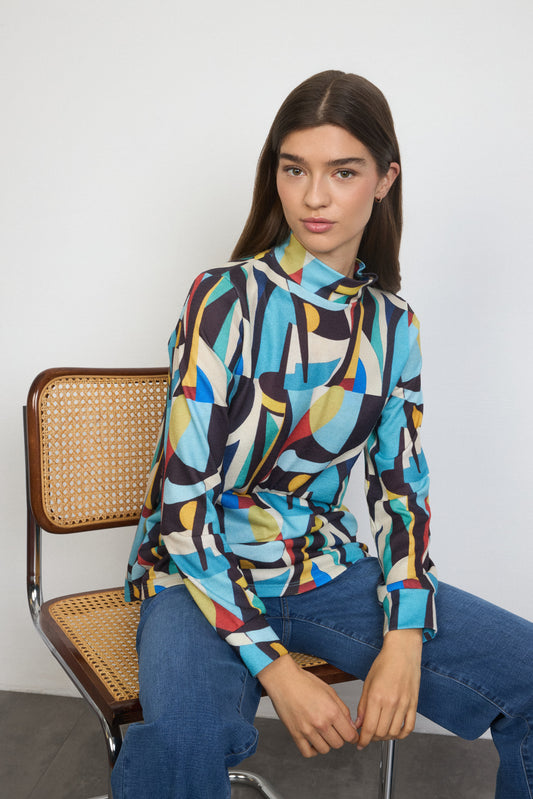 TINTA Androsilla Blue High Neck Top